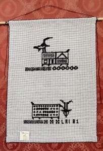 Arazzino 2 caprette, disegno "Maria Lai" 4